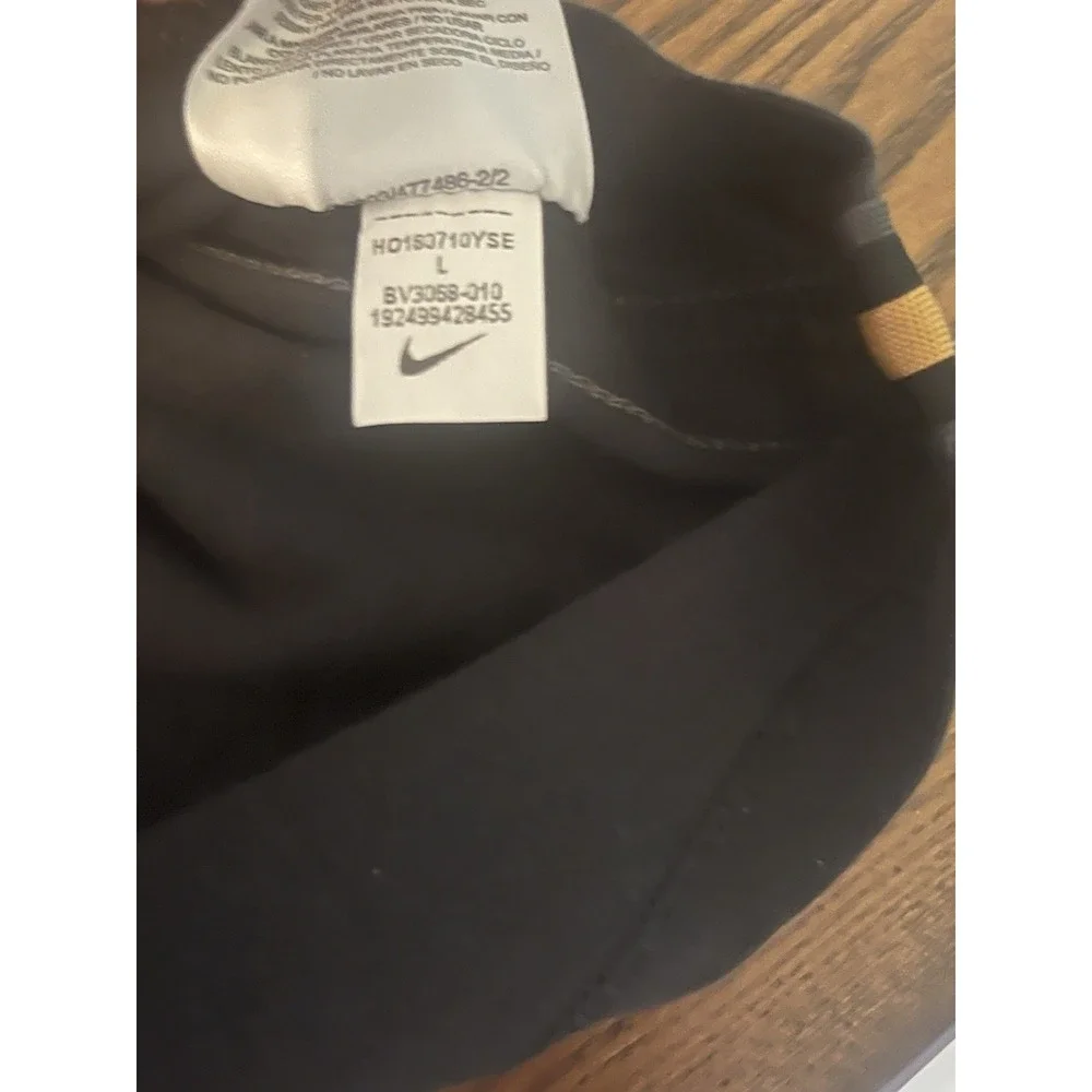 Nike Air Black T-Shirt Gold Striped Trim Track Shirt Top L BV3068-010